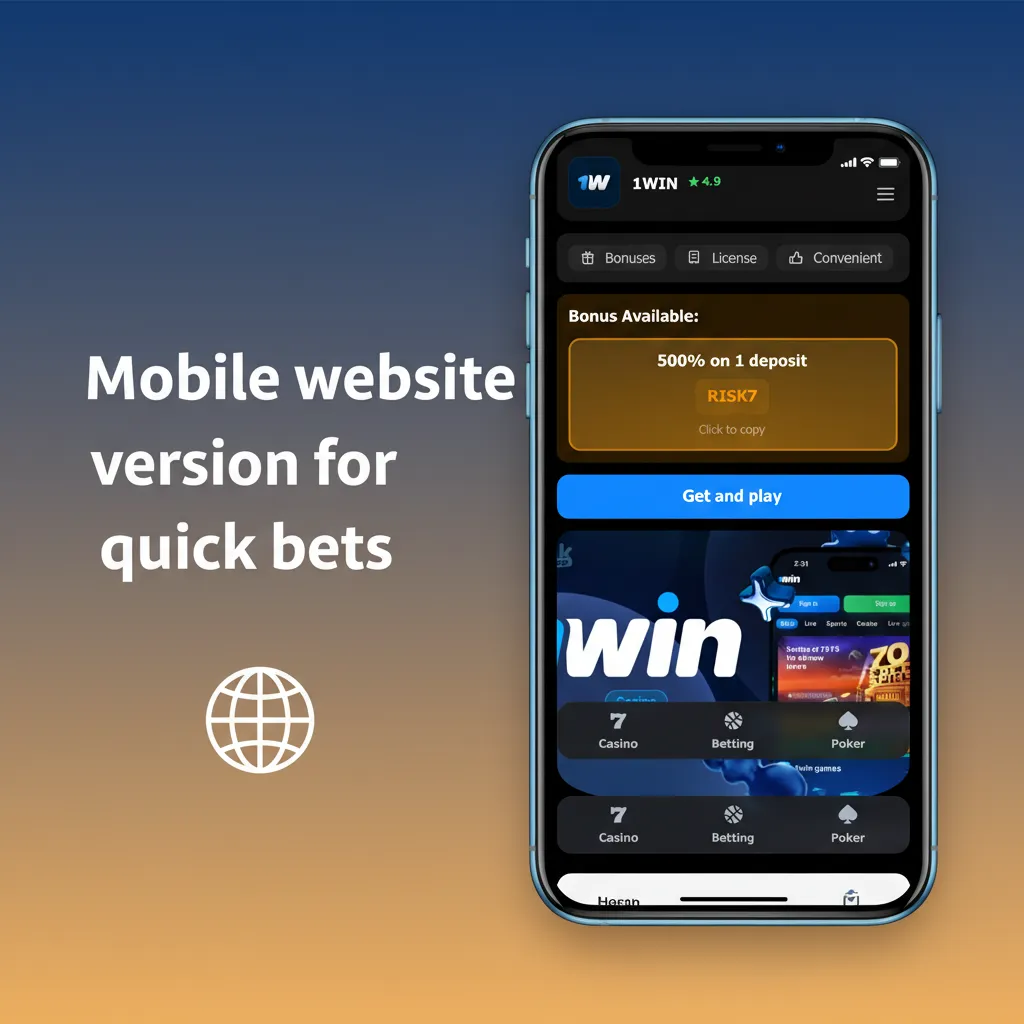 Smartphone showing mobile betting site with markets, quick bet slip, cash-out, sports & casino tabs.