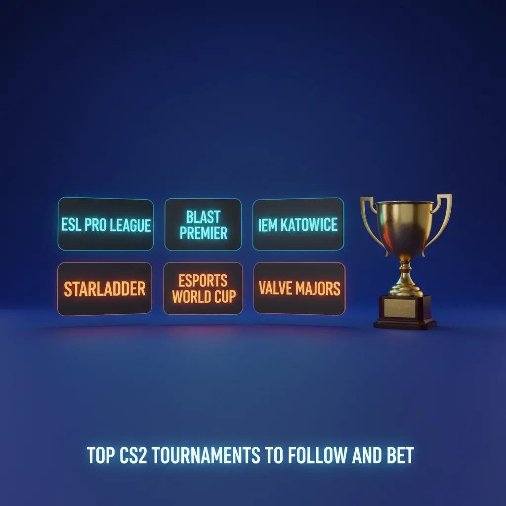 Top CS2 tournaments to follow and bet: ESL Pro League, BLAST Premier, IEM Katowice, Majors, EWC, StarLadder.