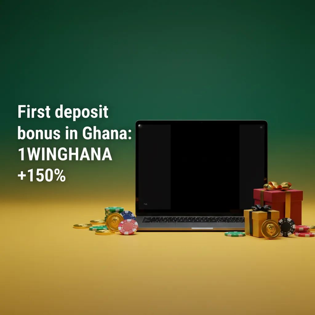 Promo banner: Ghana first deposit bonus +150% up to GHS 3,000, code 1WINGHANA; sports & casino.