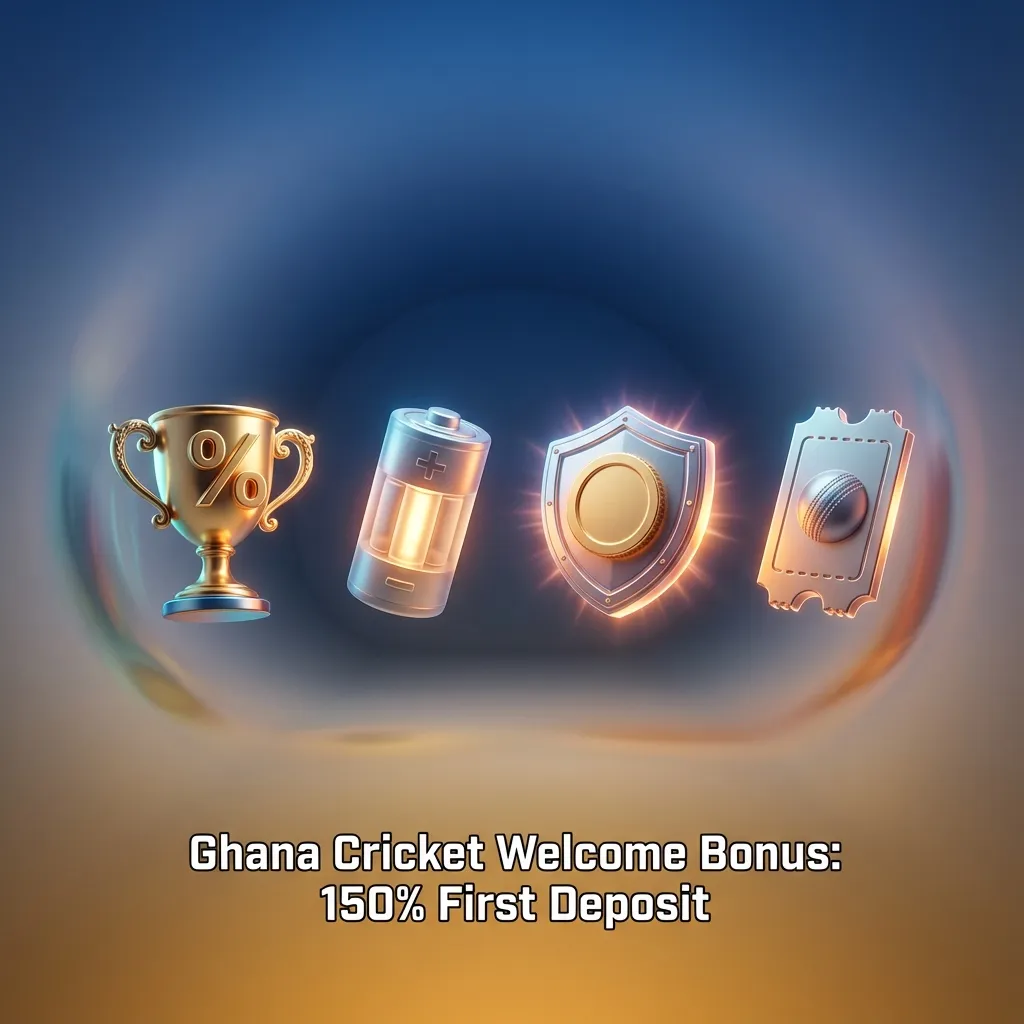 Ghana cricket welcome bonus banner: 150% first deposit up to GHS 2,500. Use code 1WINGHANA.