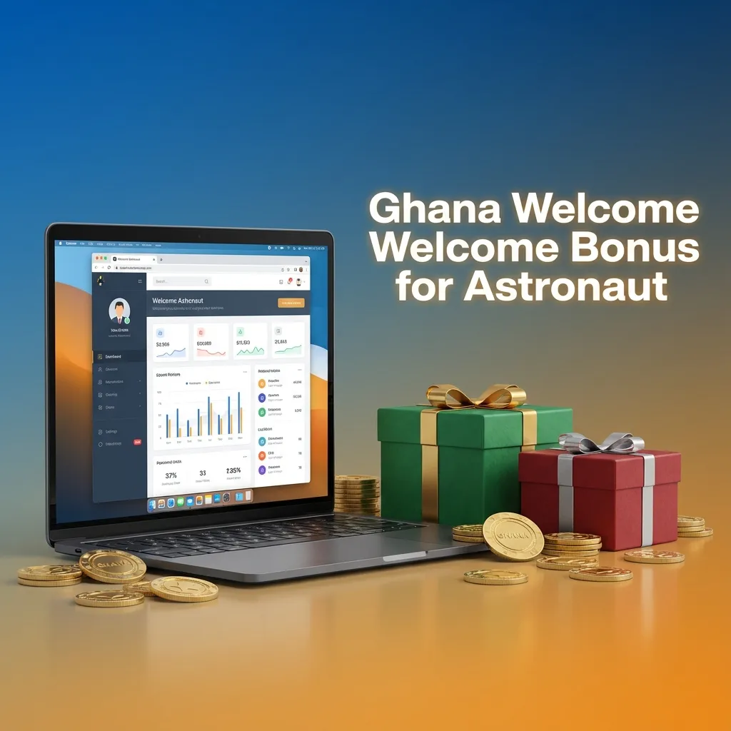 Astronaut-themed Ghana Welcome Bonus: 150% first deposit, code 1WINGHANA, min GHS 50, 35x wagering in 7 days.