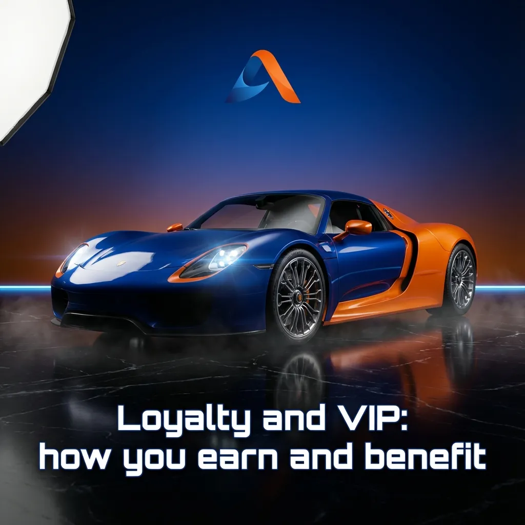 Infographic of Loyalty & VIP tiers: earn points on slots/sports for cashback, free spins/bets; My Rewards tracks progress.