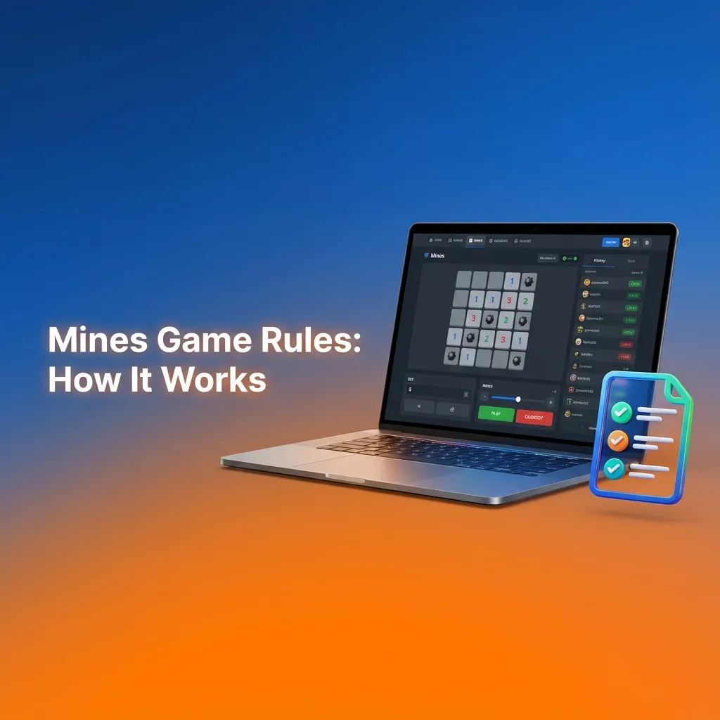Mines game rules: set bet and mines, tap tiles for gems, grow multiplier, cash out before hitting a mine.