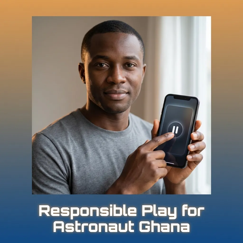 Responsible play tips for Astronaut Ghana: set GHS budgets, use limits, learn in demo, take breaks, seek help if needed.