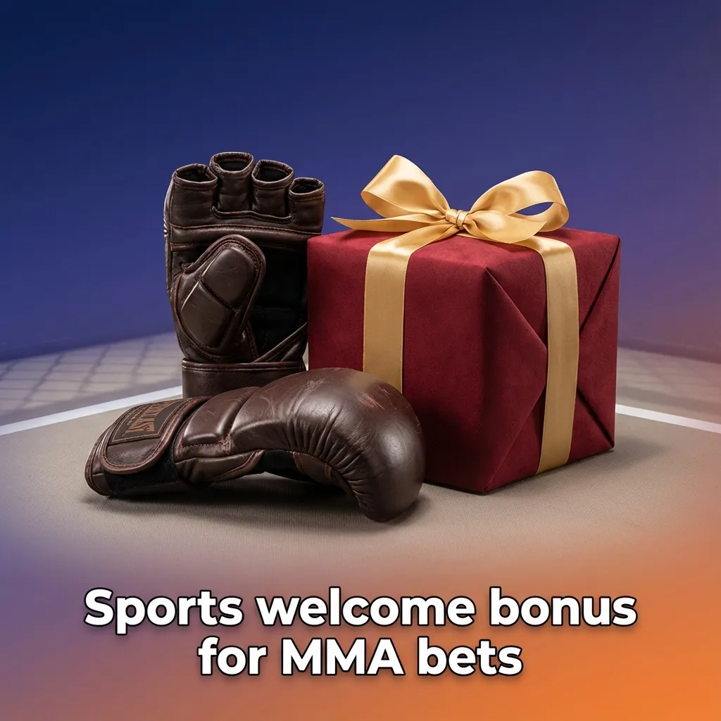 MMA betting welcome bonus banner: first deposit offer, UFC/PFL bets, minimum odds and rollover apply.
