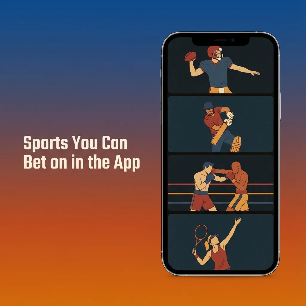 App shows bettable sports: football, basketball, tennis, table tennis, cricket, boxing, MMA, volleyball, esports, ice hockey.