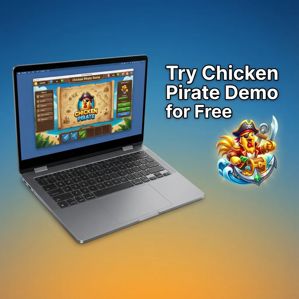 1win Chicken Pirate demo screen with virtual credits, risk modes, and cashout options; practice only. No real-money wins.