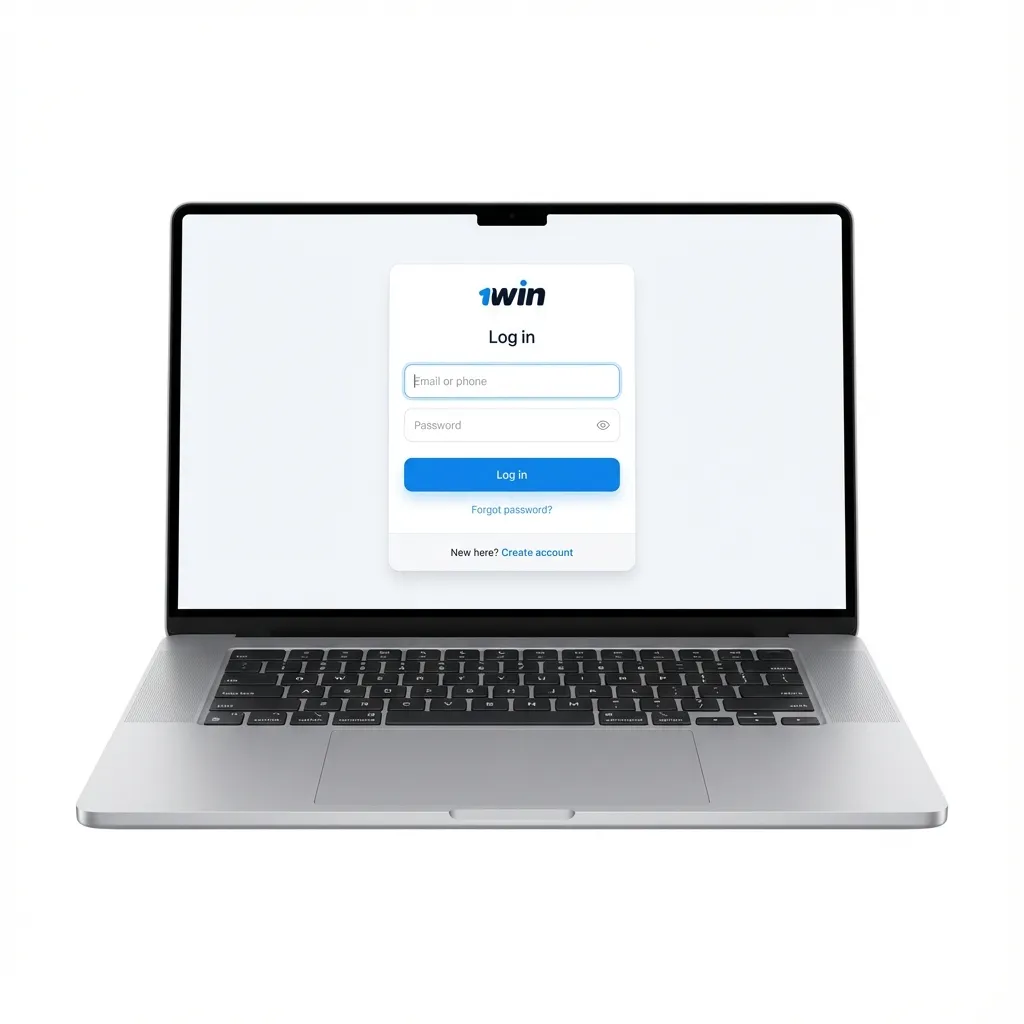 1win Ghana login screen on phone and laptop with email/phone/username fields, lock and 2FA icons.