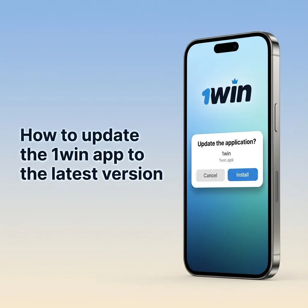 Illustration of updating 1win: Android via in-app prompt or APK; iOS PWA refresh; updates boost speed and cashier reliability