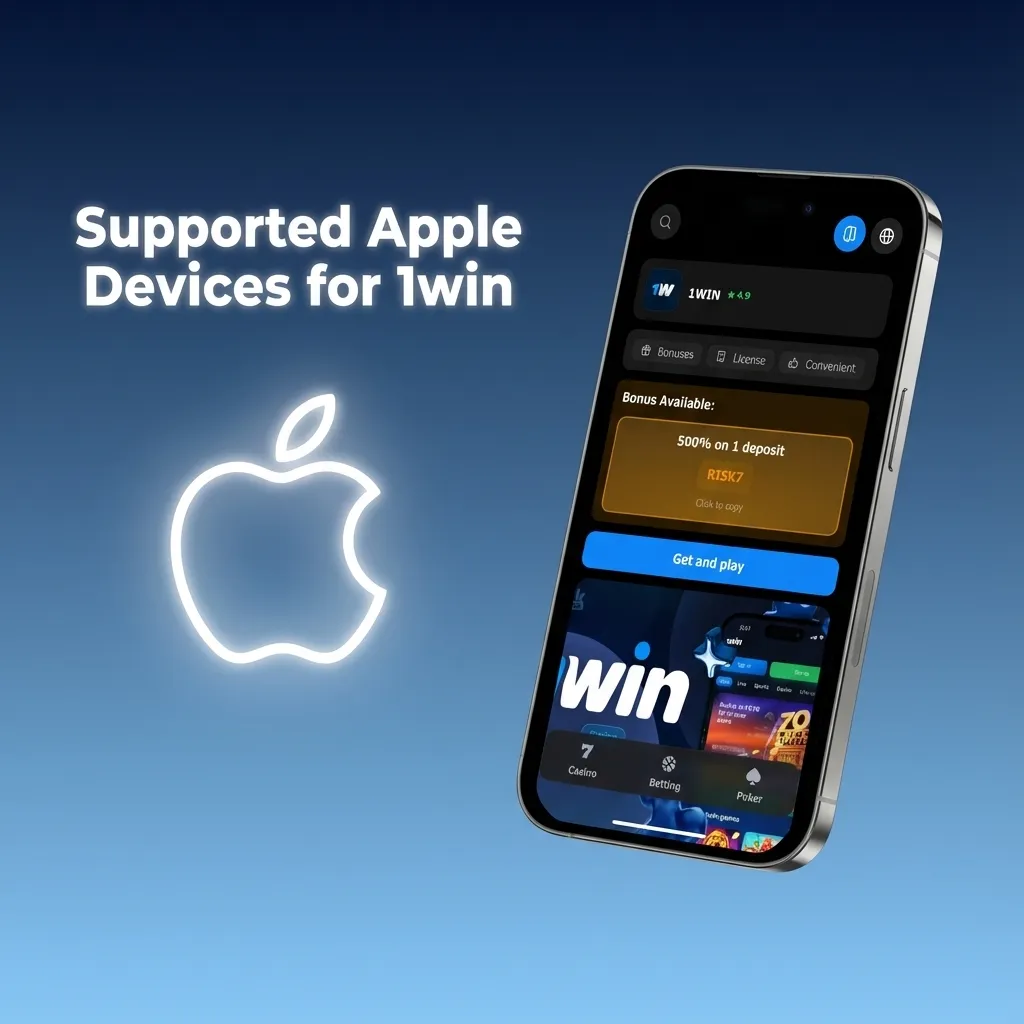 Supported Apple devices for 1win: iPhone 14/14 Pro/13/13 mini/12/11/XR/8 Plus; iPad 9th/Air 3+/Pro 10.5; iPod touch 7; iOS12+